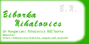 biborka mihalovics business card